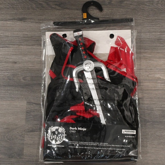 Spirit Halloween Dark Ninja Costume Child Size Small 4-6 Includes Sais READ DESC - Picture 5 of 5